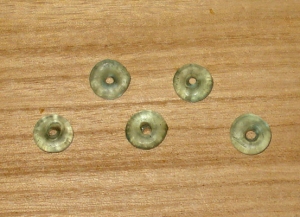 20 Aqua Seafoam Sequins Recycled Glass Beads