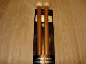 9" Crystal Palace Bamboo Knitting Needles, Straight Single Point Size 11-19