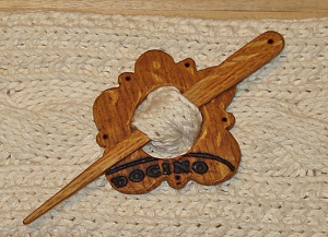Eco Handmade Flower Wood Shawl Pin