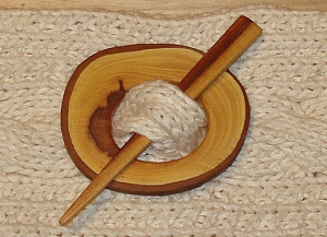Eco Handmade Rustic Round Shawl Pin (Fallen Weeping Elmwood)