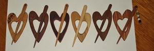 Eco Handmade Primitive Heart Wood Shawl Pin