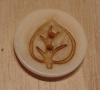 7/8" Cream Leaf Motif Corozo (Tagua Nut) Button