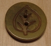 1" Green Leaf Motif Corozo (Tagua Nut) Button