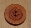 7/8" Cinnamon Leaf Motif Corozo (Tagua Nut) Button