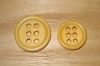 1" Sunshine Yellow Corozo (Tagua Nut) 6 Hole Round Button