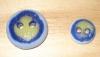 3/4" Recycled Glass Button (Sky, Cobalt & Apple Green Mix)